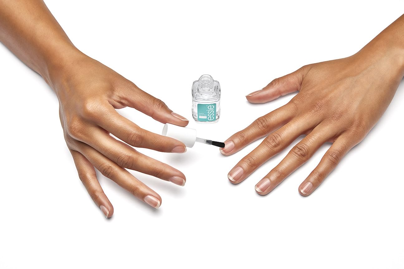 essie Here To Stay base coat closeup highlights stain barrier for natural nails