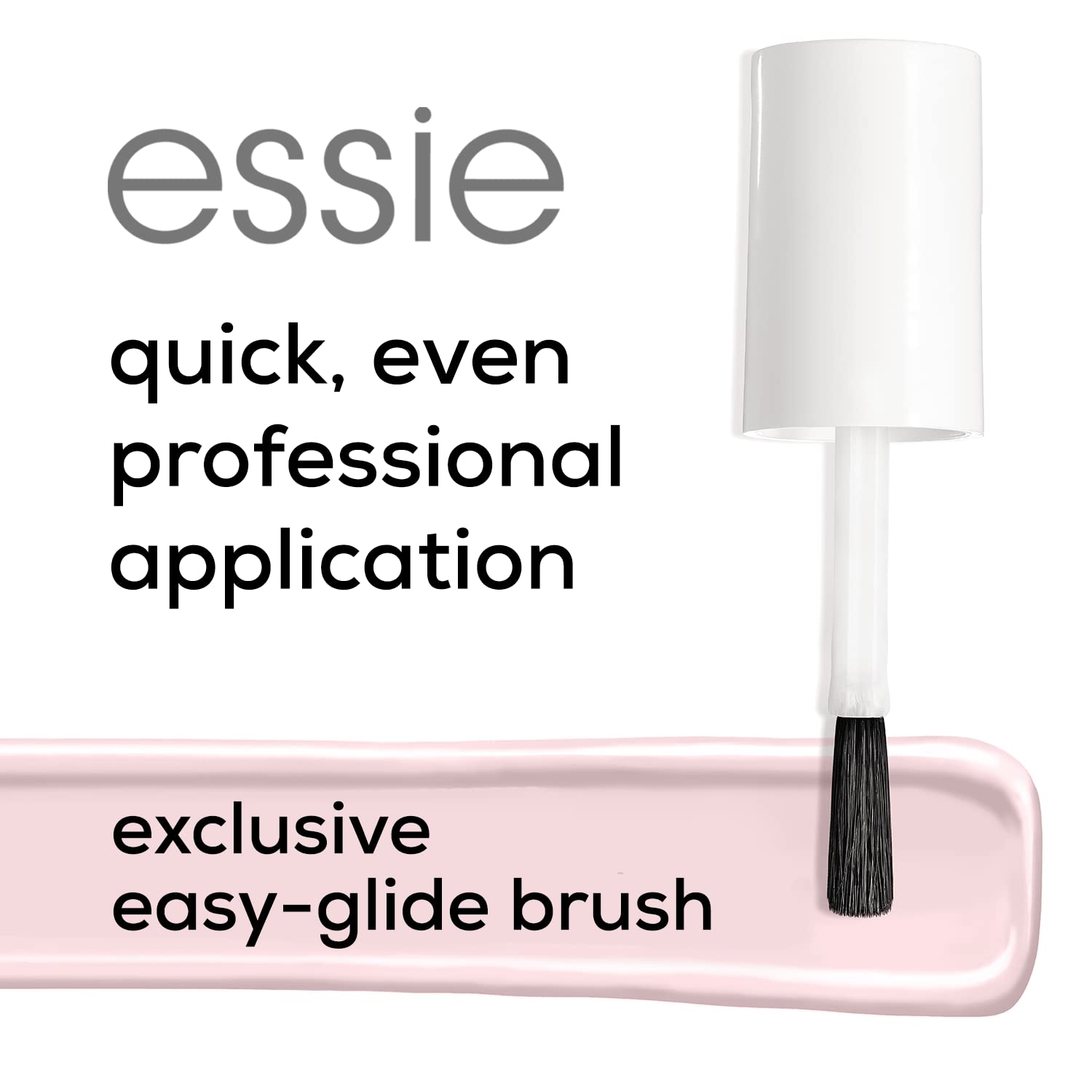 Essie Ballet Slippers swatch highlights sheer pink sheen.