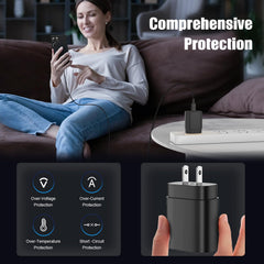 Essri 10ft USB-C to USB-C cable offers flexible outlet reach.