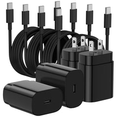 Essri 25W USB-C charger front view powering Samsung Galaxy devices quickly.