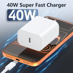Essri 6ft USB-C cable paired with a 40W charger for desk use.