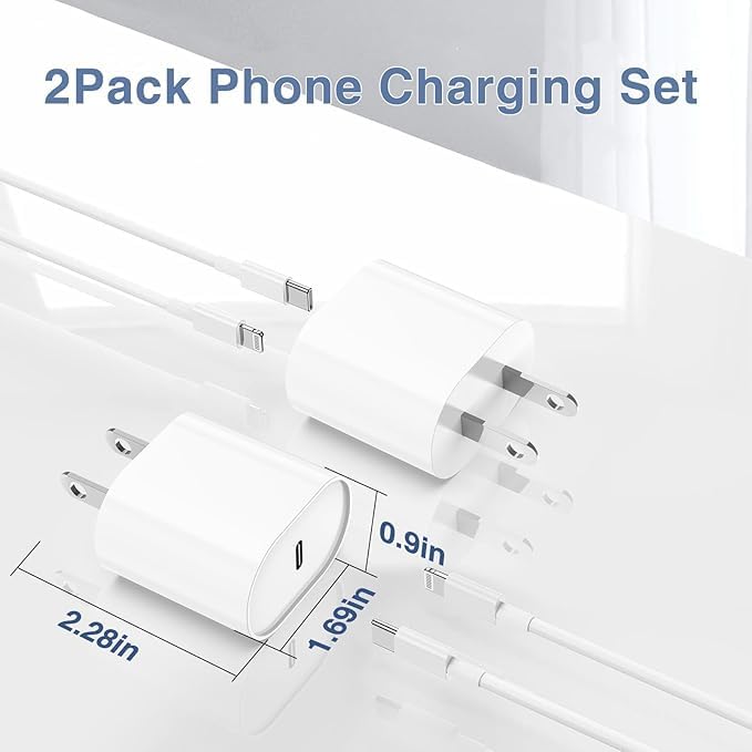 Essri 20W USB-C wall charger compatible with iPhone models including 14 and 13.