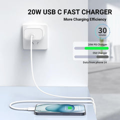 Essri 10ft USB-C to Lightning cable shown with ample reach