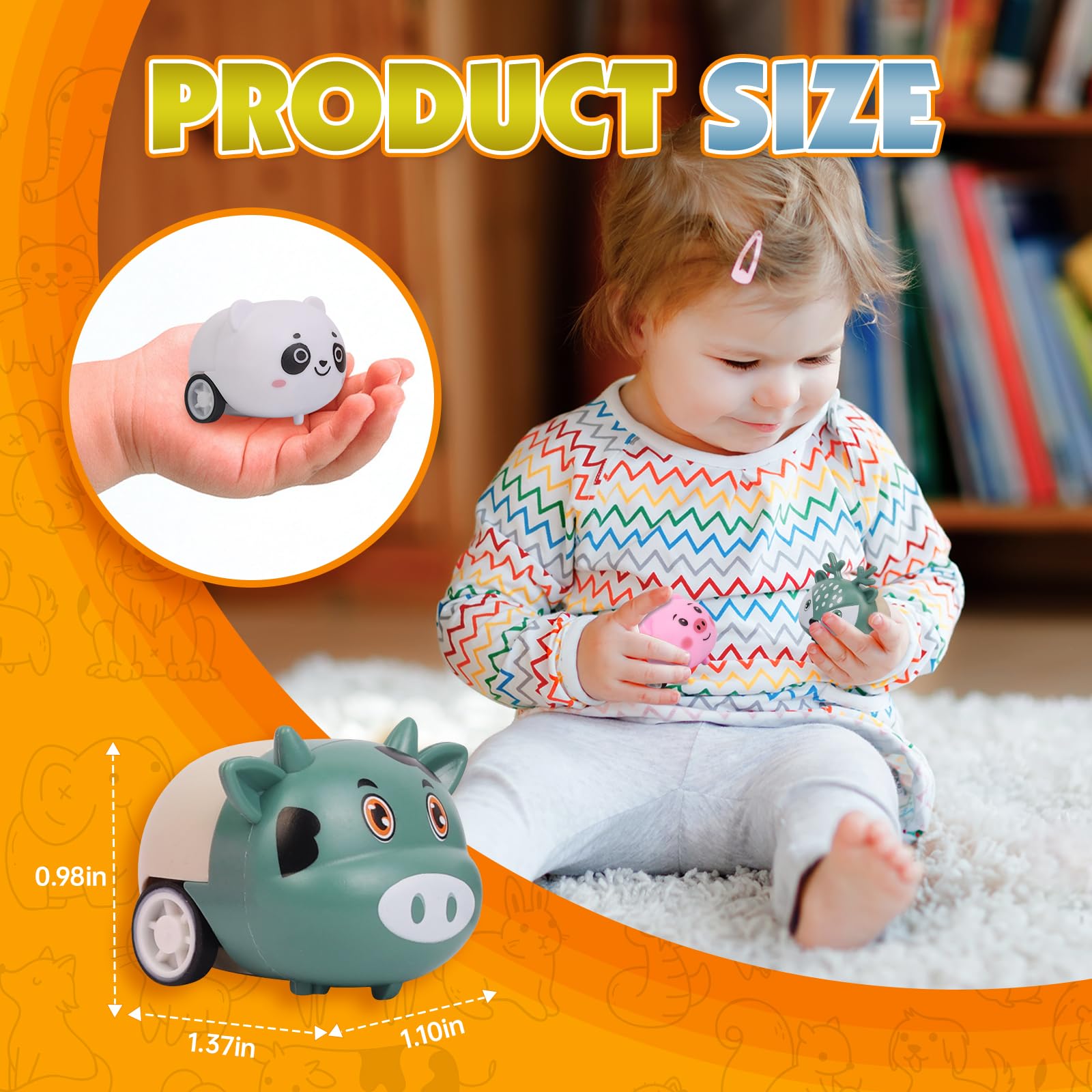 Estardaa bear pull back car – chunky design gives durable play and easy grip for small hands.