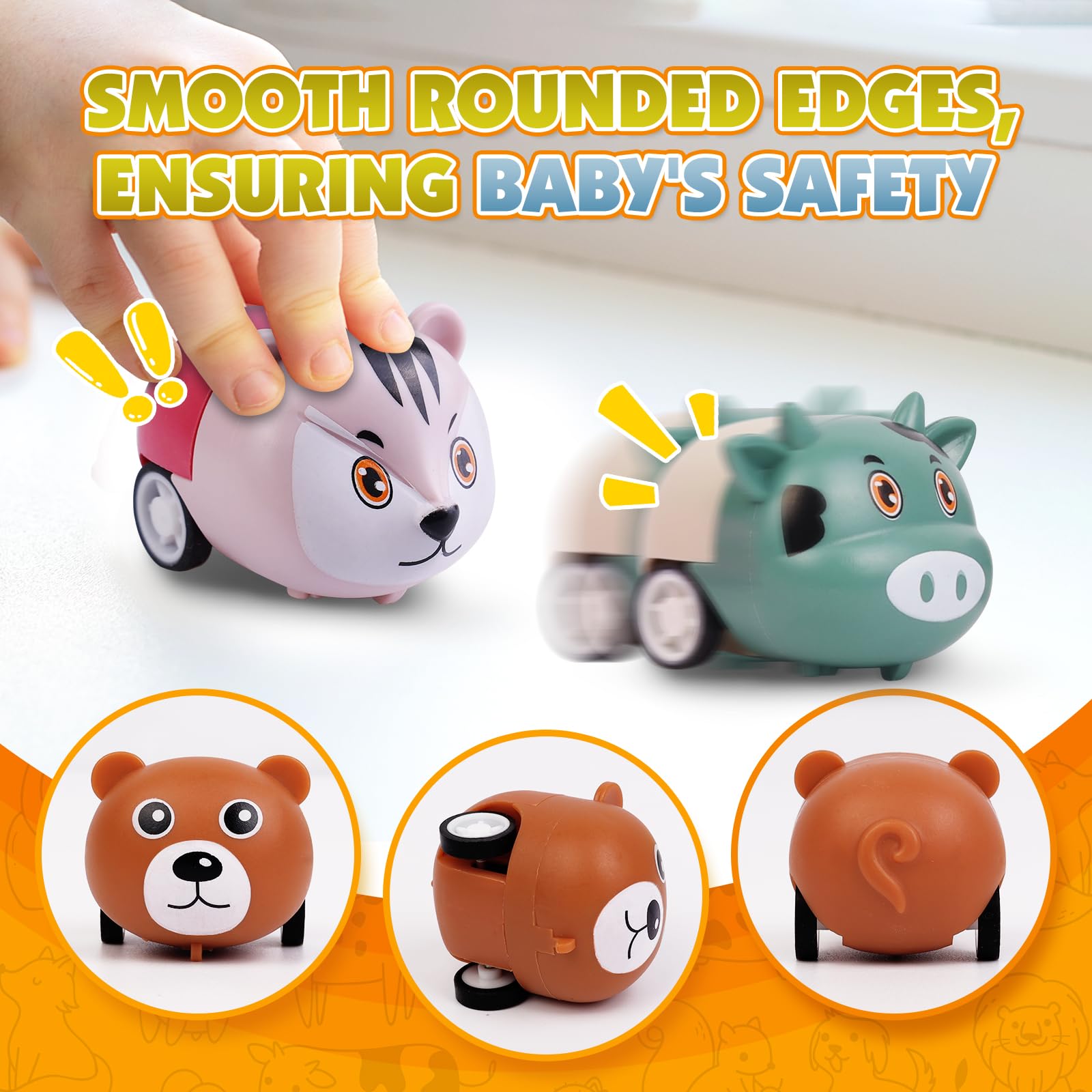 Estardaa monkey pull back car – colorful mini racer sparks creative play and fast hallway fun.