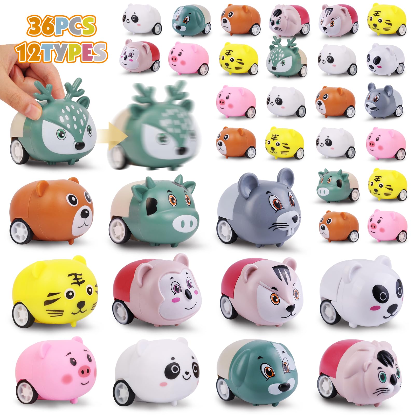 Estardaa panda pull back car – durable mini racer for imaginative play and quick chases.
