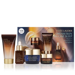 Estée Lauder Dream Skin In One Sleep set with deluxe travel sizes for nightly renewal.