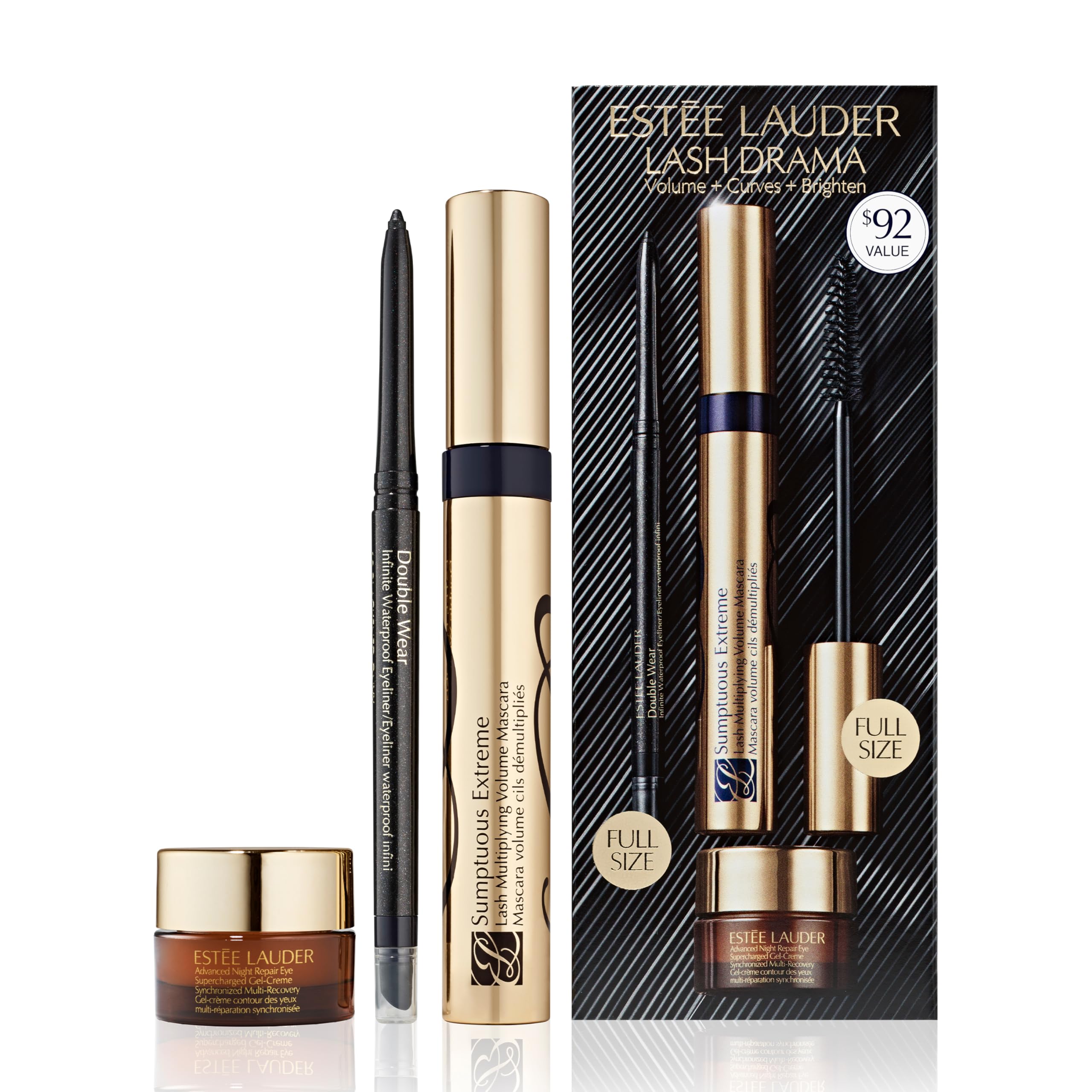 Estee Lauder Lash Drama mascara full-size bottle adds dramatic volume and curl for bold everyday looks.