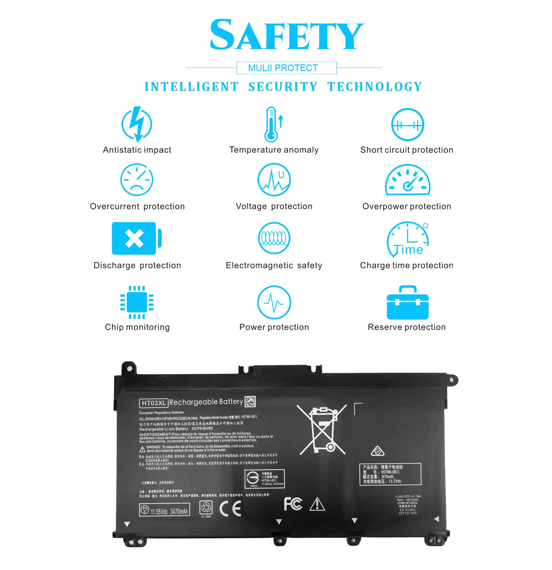ESTENGPRO HT03XL battery installation is straightforward for quick DIY replacements