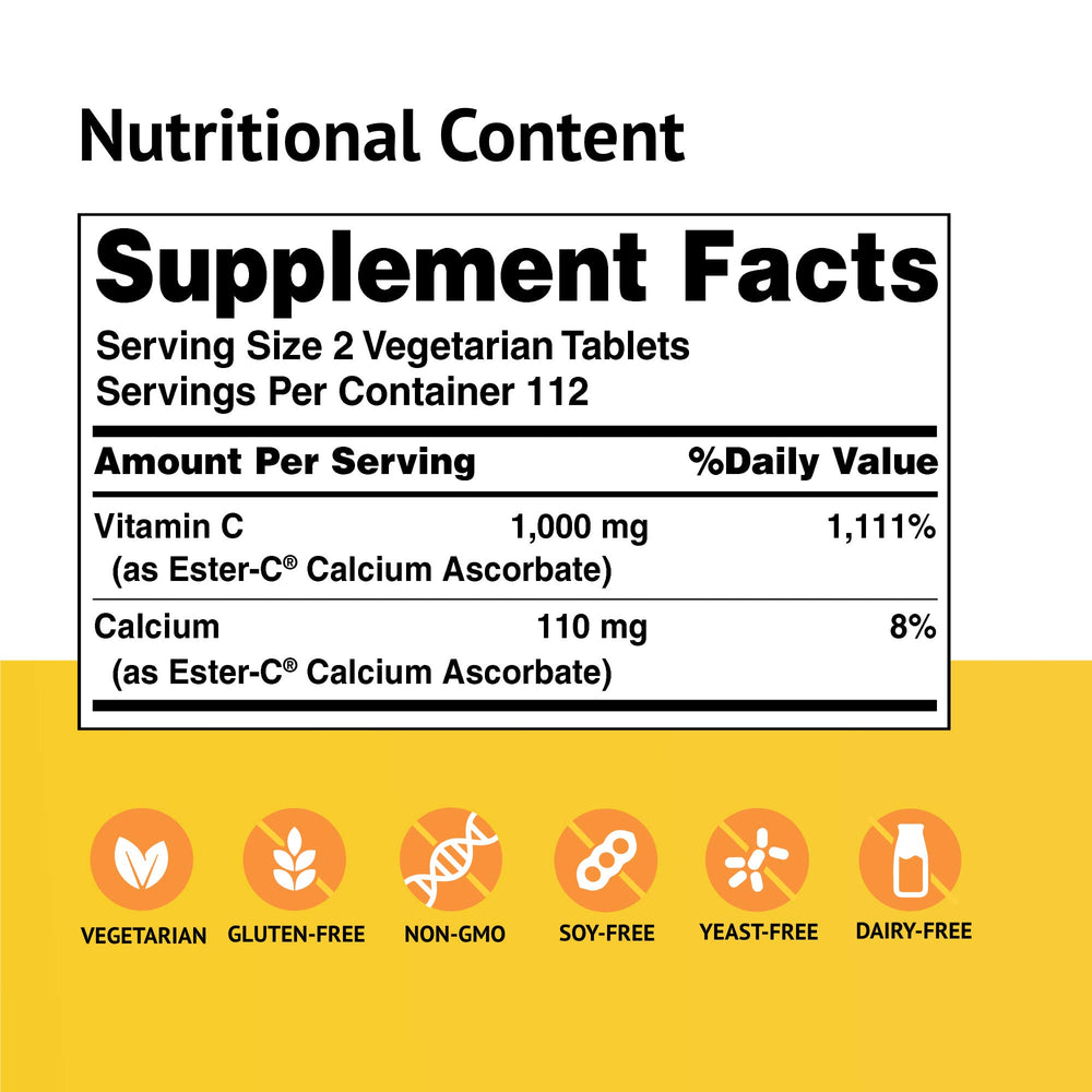Ester-C 24-hour immune support bottle close-up for steady daily defense