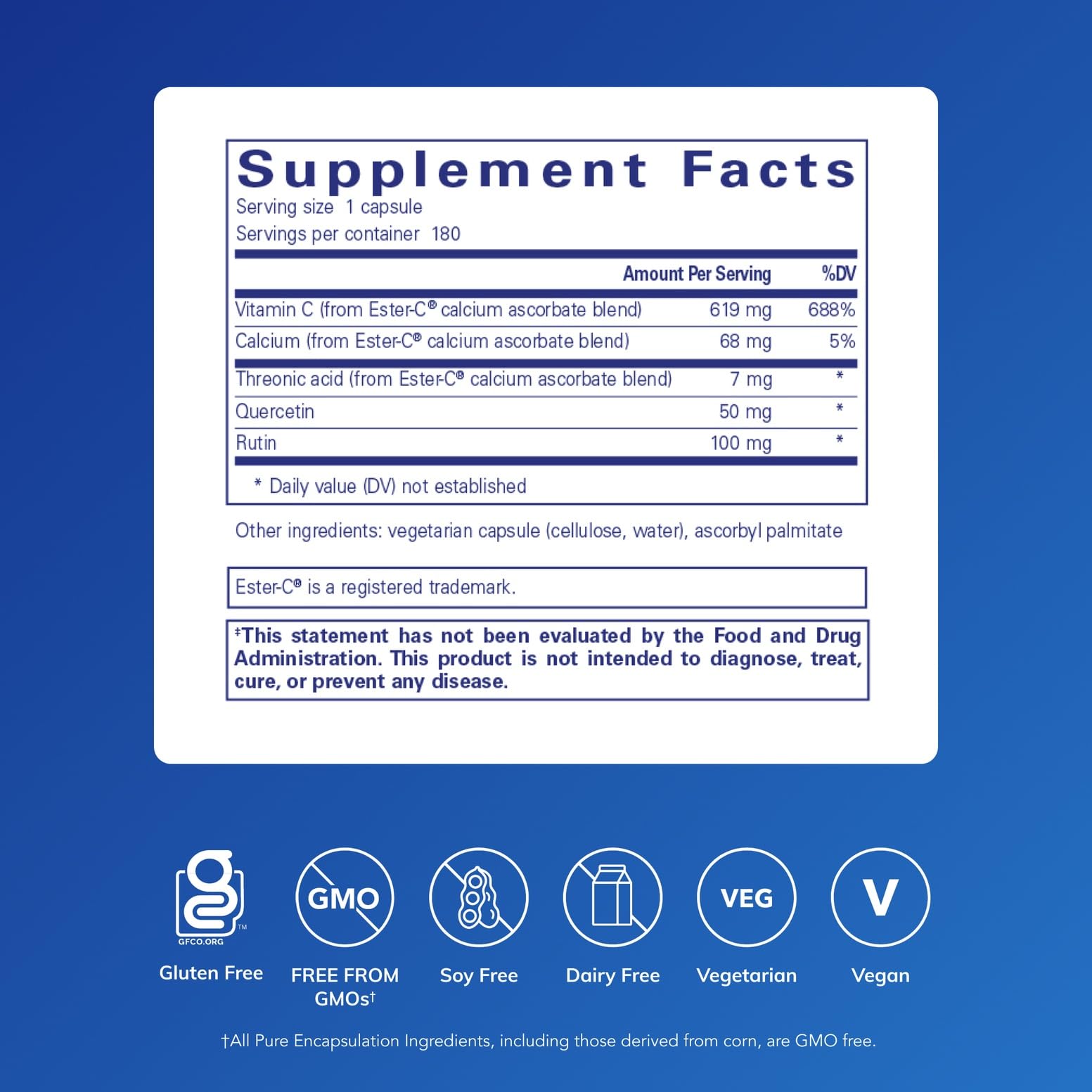 Ester-C Flavonoids capsules closeup for convenient daily immune support