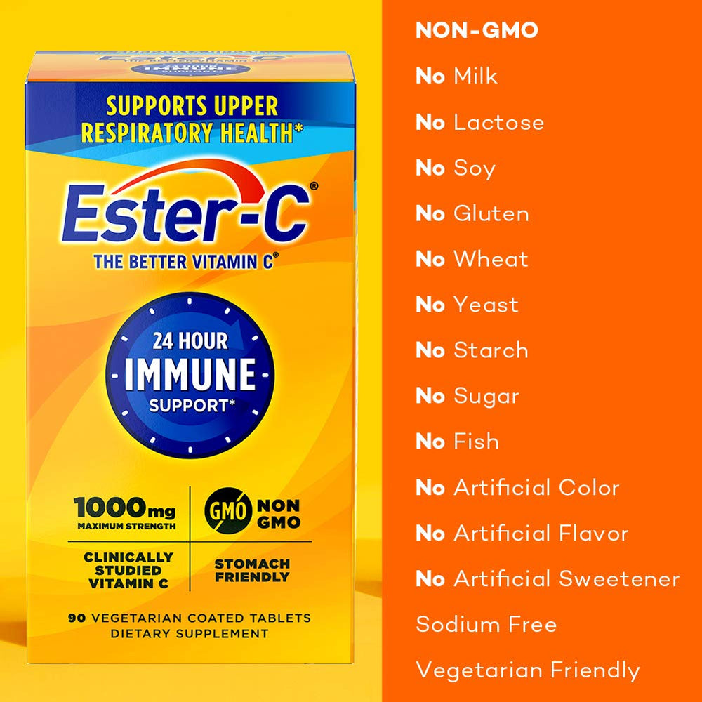 Ester-C non-acidic formula is gentle on the stomach.