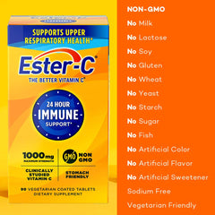 Ester-C non-acidic formula is gentle on the stomach.
