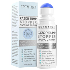 ESTETIST Razor Bump Roll-On being applied for gentle post-shave care