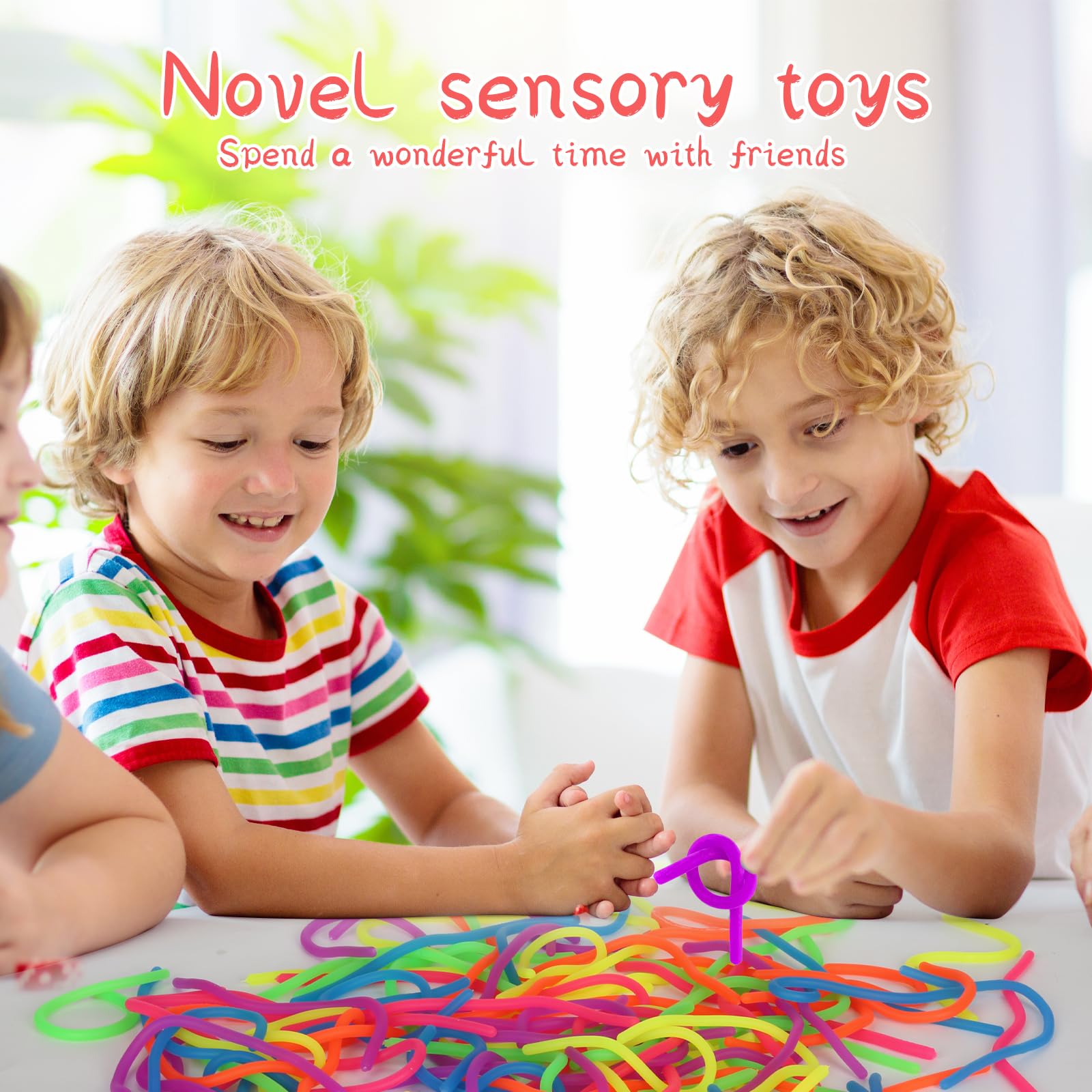 Estimable 100-piece set of stretchy strings in bright colors for playtime