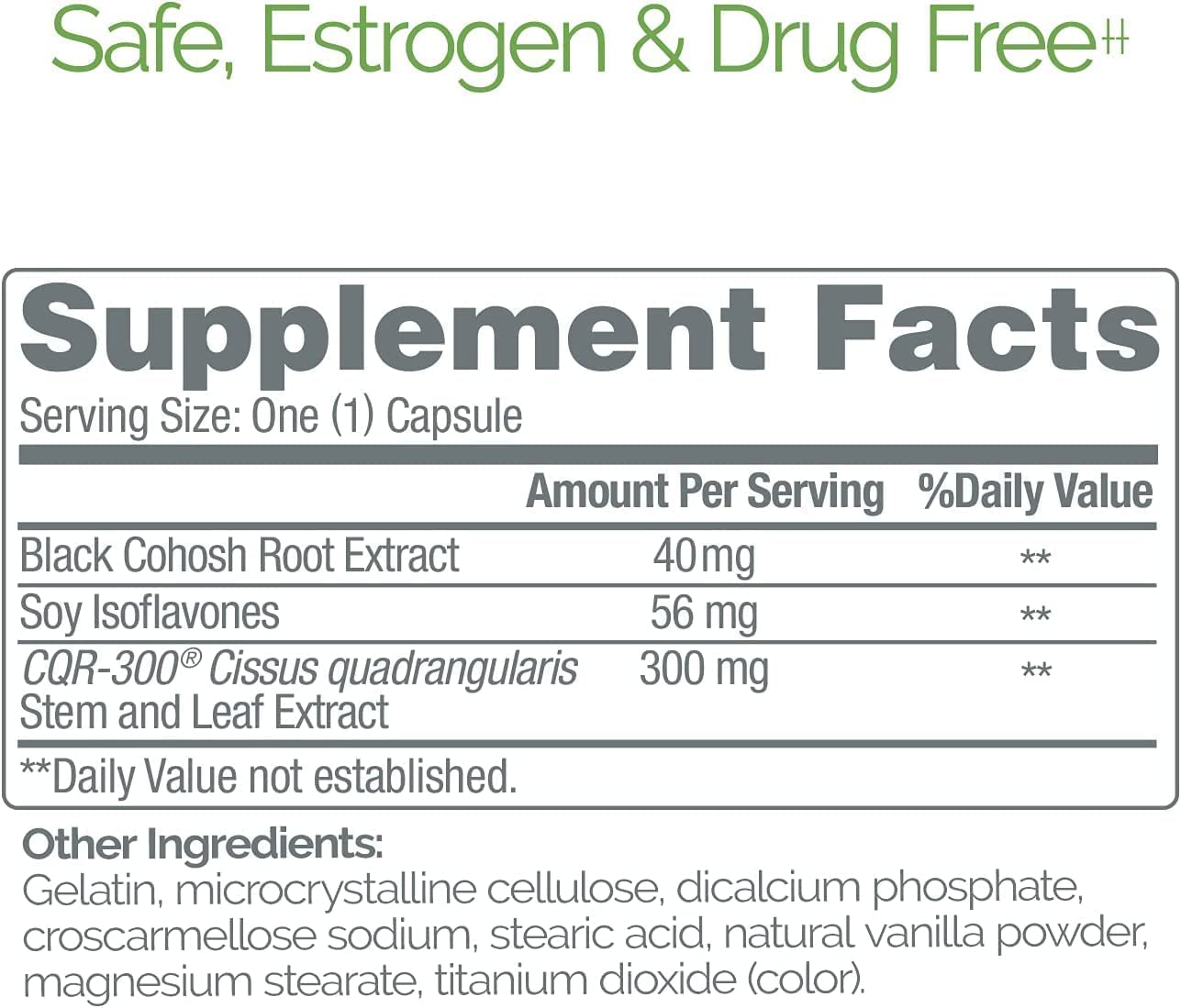 Estroven bottle on counter suggesting discreet daily routine
