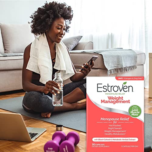 Estroven bottle angled to emphasize convenient daily use