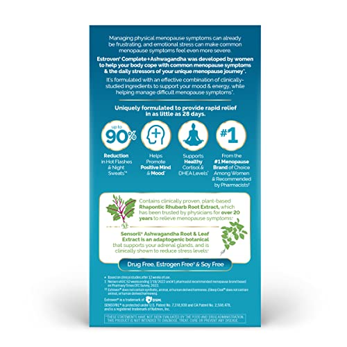 Estroven Complete ashwagandha capsule closeup highlighting a convenient caplet