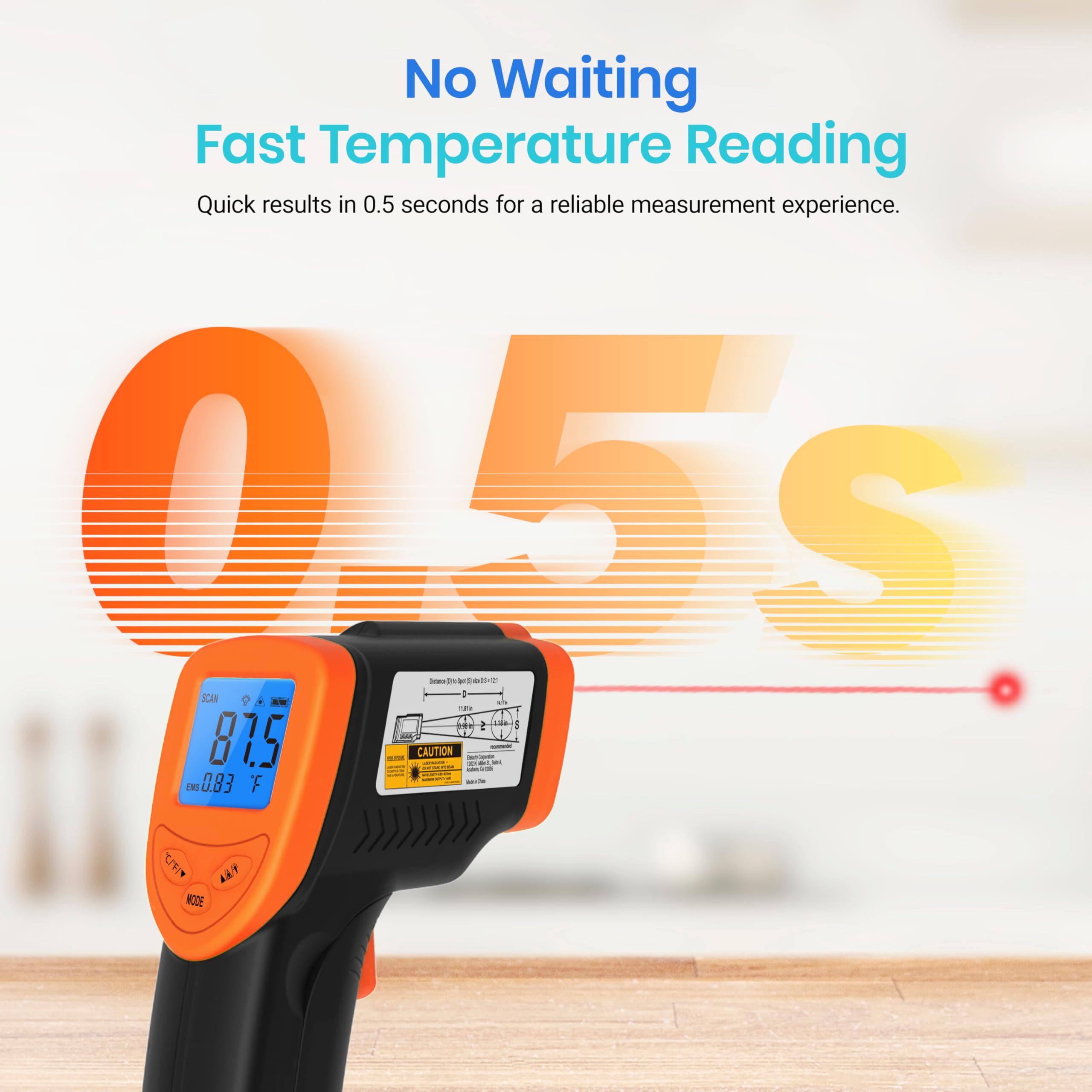 Etekcity Lasergrip 774 checks bath-water temperature for safe bathing.