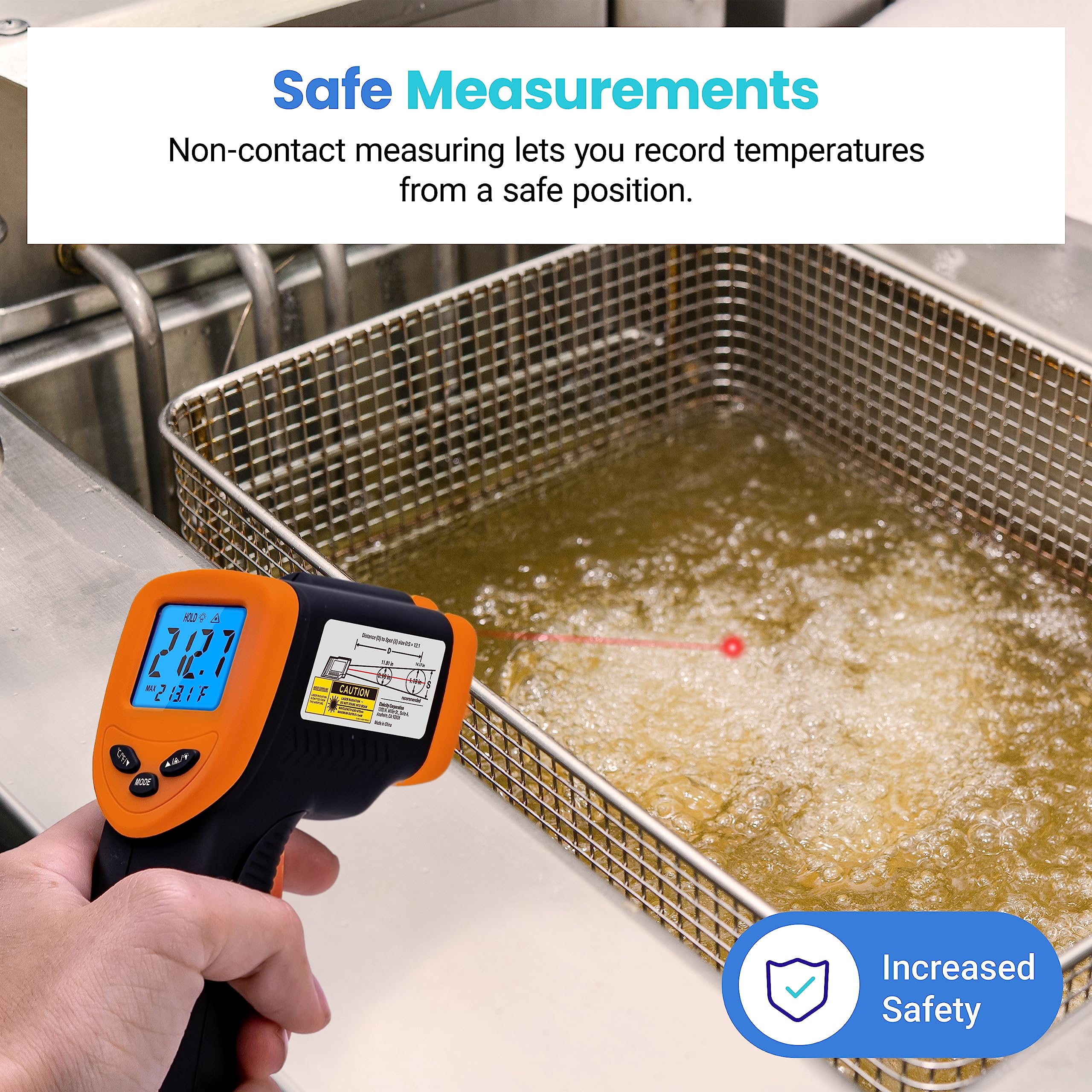 Etekcity Lasergrip 774 aids kitchen-grill temperature checks for even cooking.