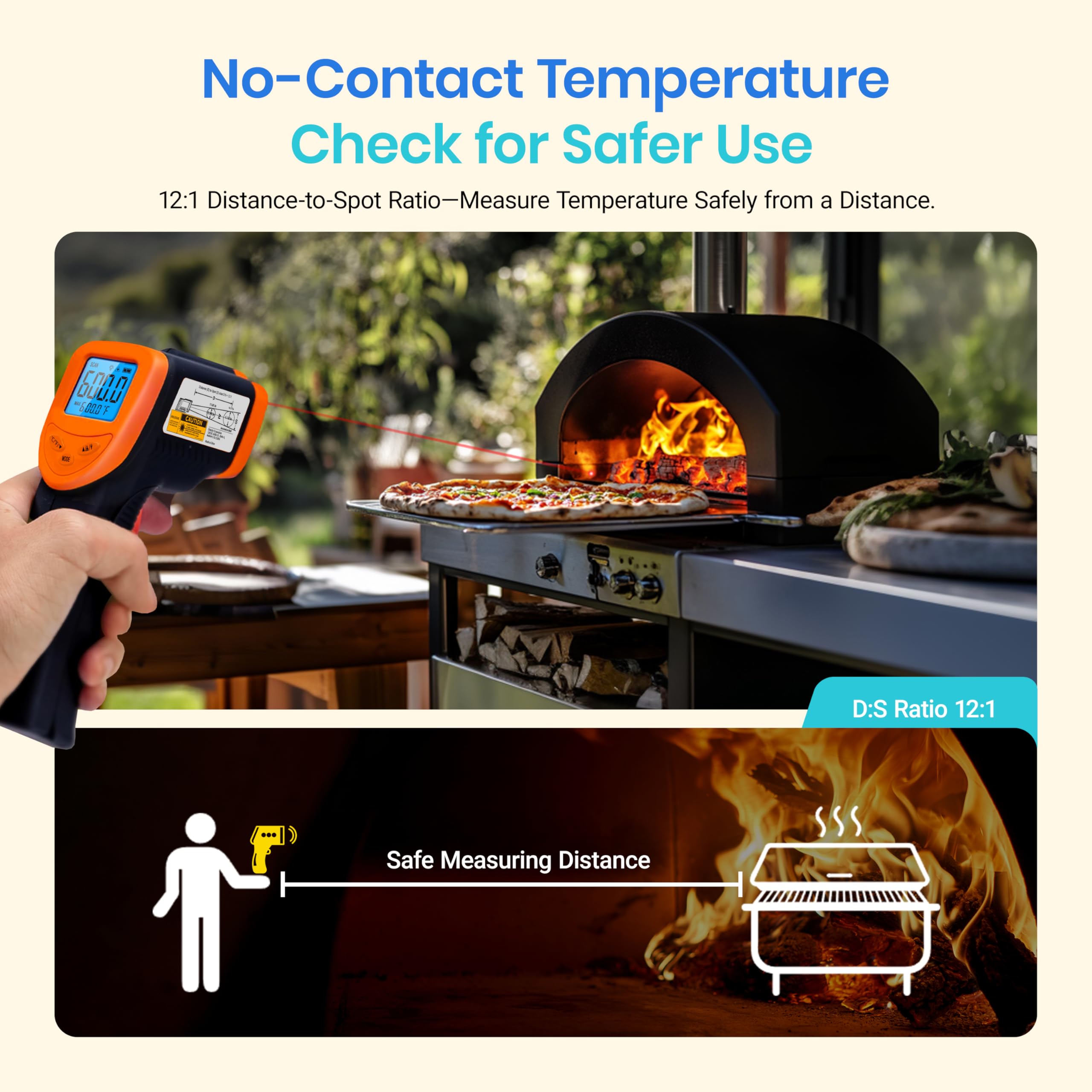 Etekcity Lasergrip 774 gauges swimming-pool temperature for comfort.