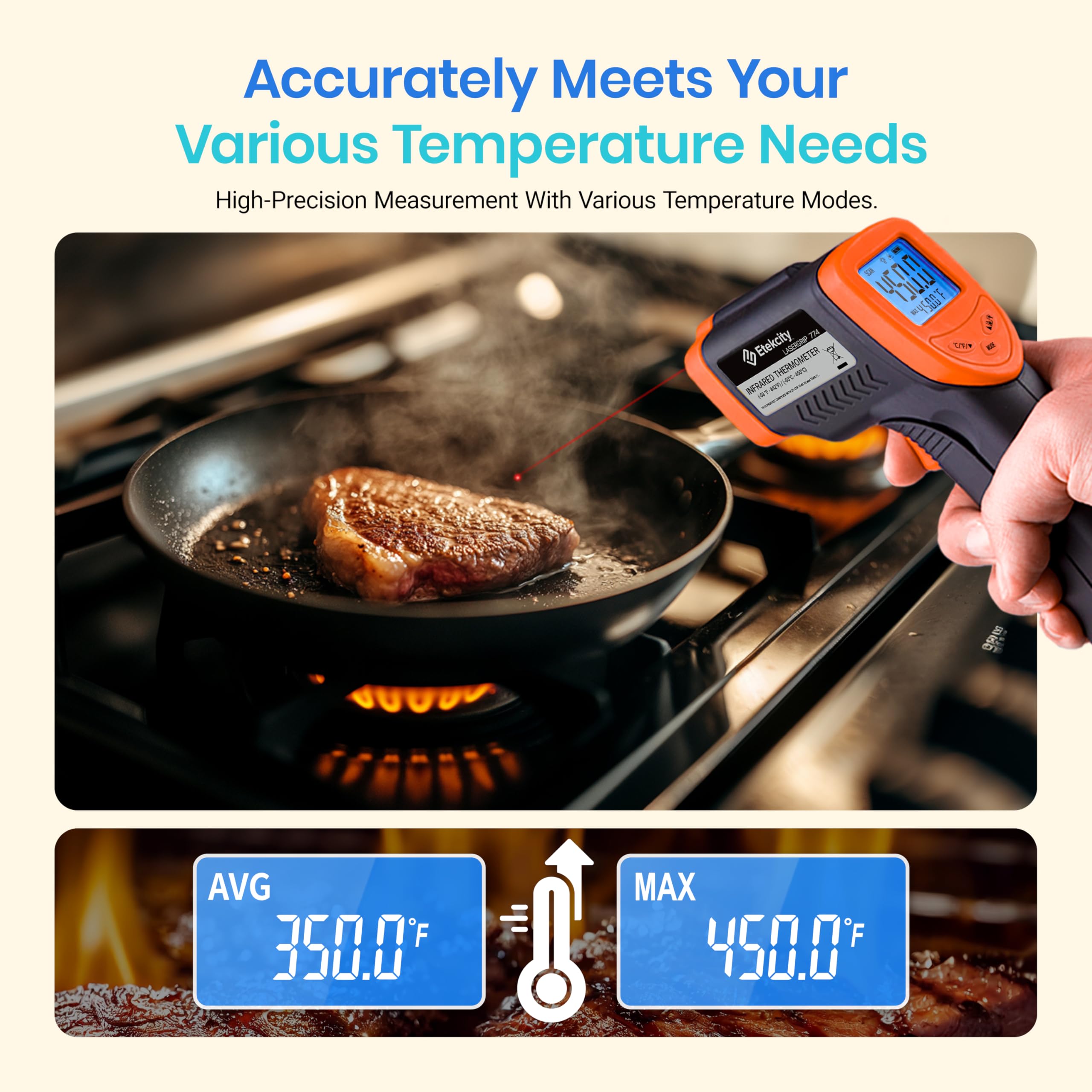 Etekcity Lasergrip 774 monitors wine-cellar temp to preserve flavor.