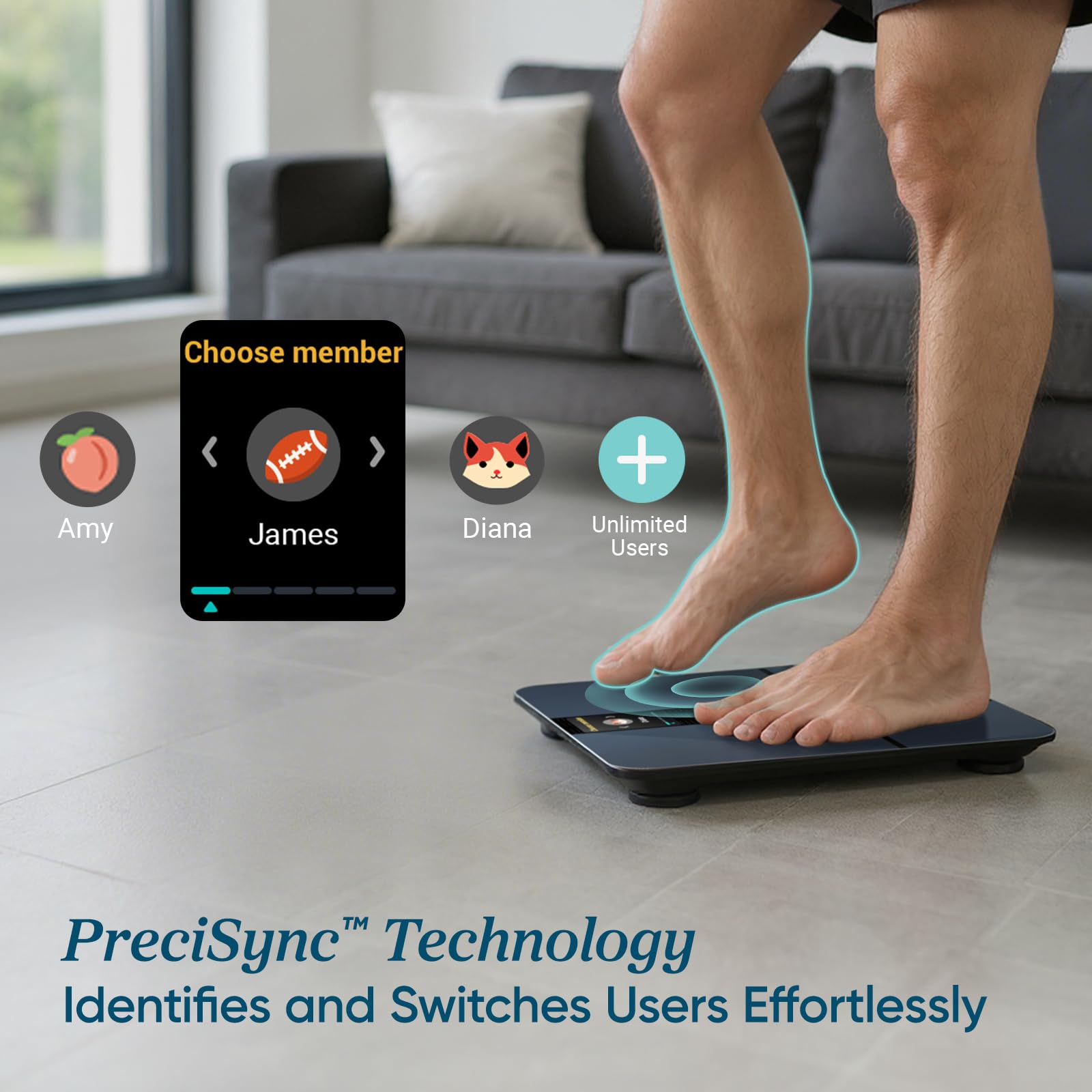 Etekcity scale supports Alexa for hands-free motivation.