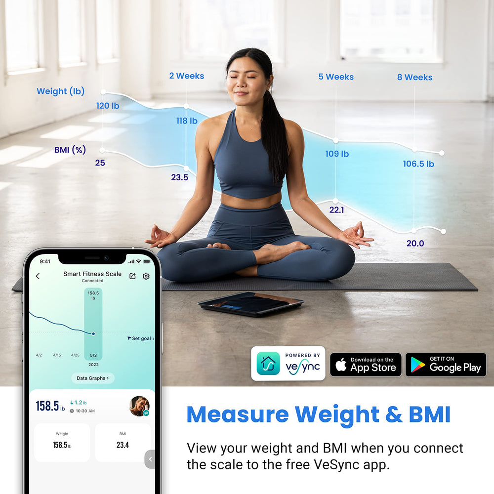 Etekcity Smart Scale showing Bluetooth connectivity to a phone.