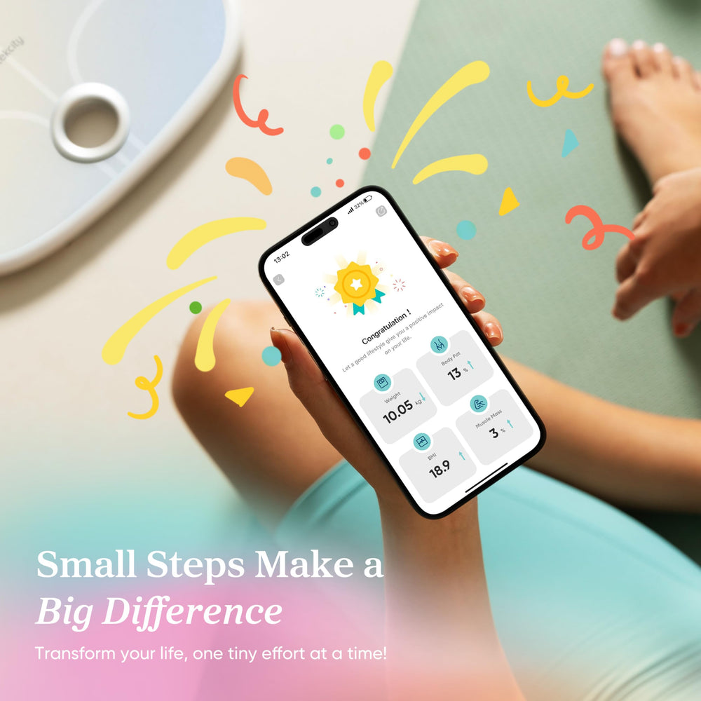 Etekcity Smart Scale Rainbow White finish adds color to your bathroom