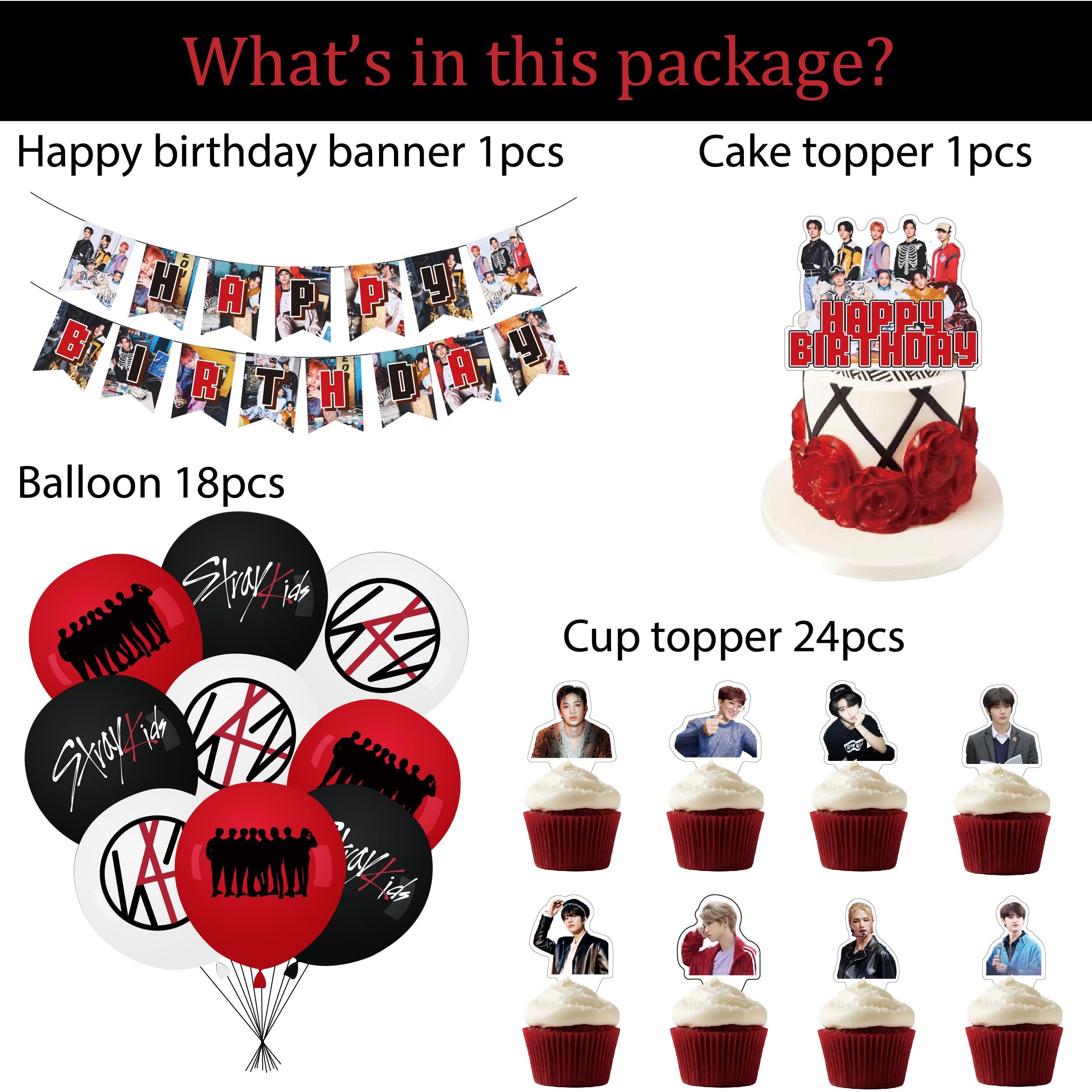 eTel Like Stray Kids cake topper elevates birthday cake with bold theme