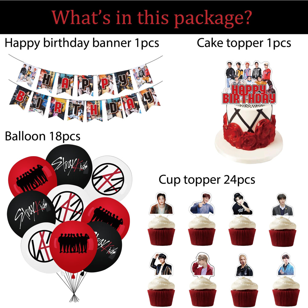 eTel Like Stray Kids cake topper elevates birthday cake with bold theme