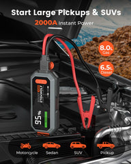 ETENWOLF jump starter shown in hand for easy on the go charging
