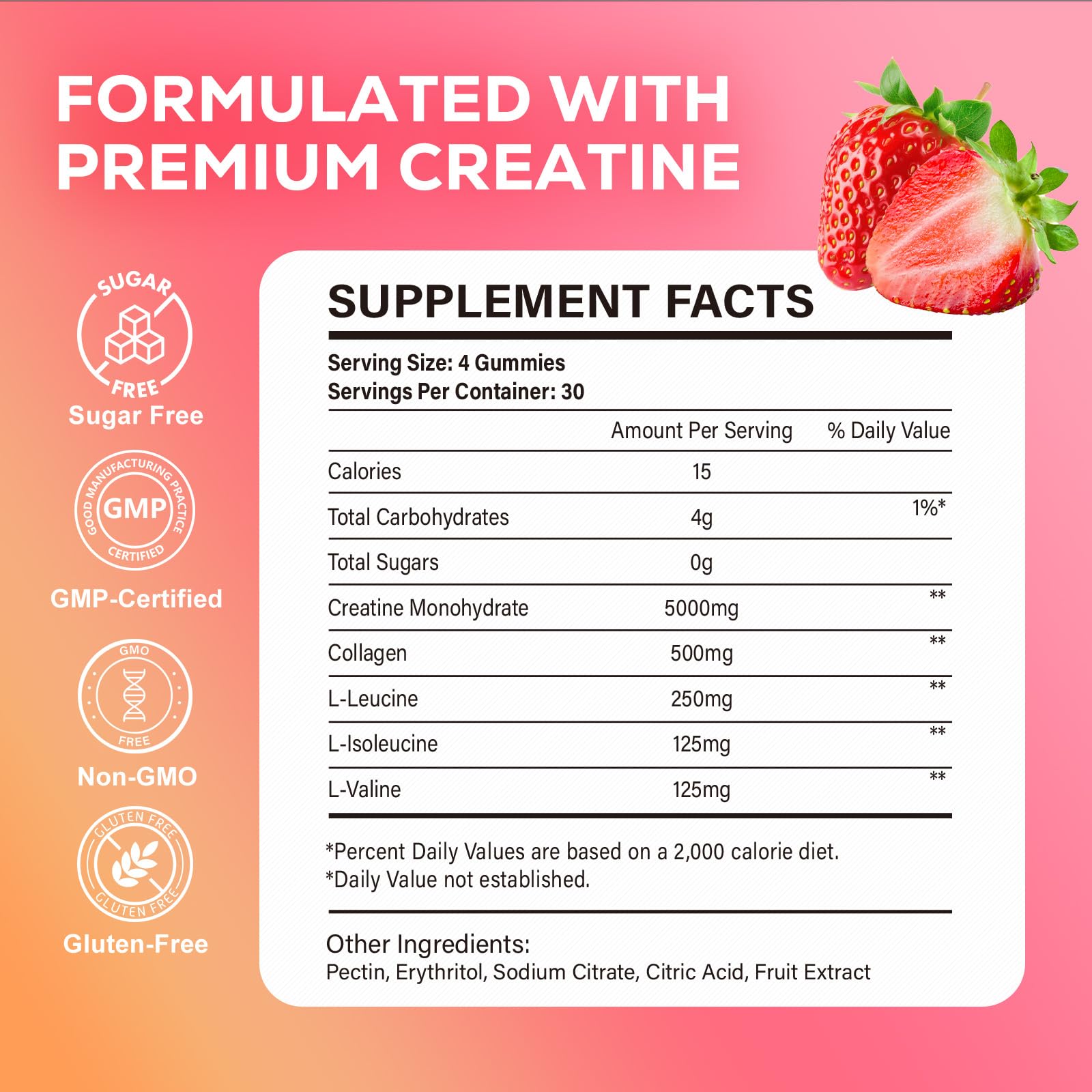 eterlower Creatine Gummies GMP facility label indicating quality control