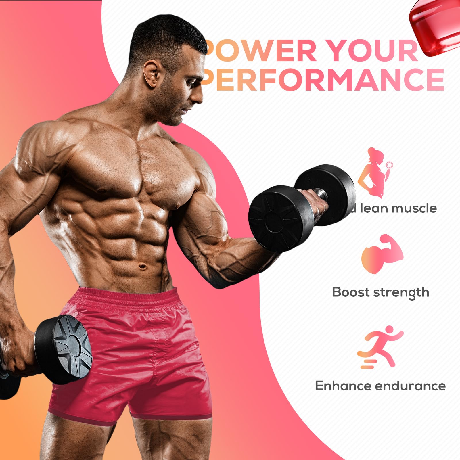 eterlower Creatine Gummies on-the-go bottle for convenient training or travel