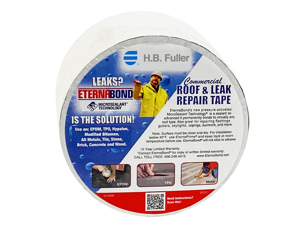 EternaBond RoofSeal White 4x25 backside aluminum backing for fast installs