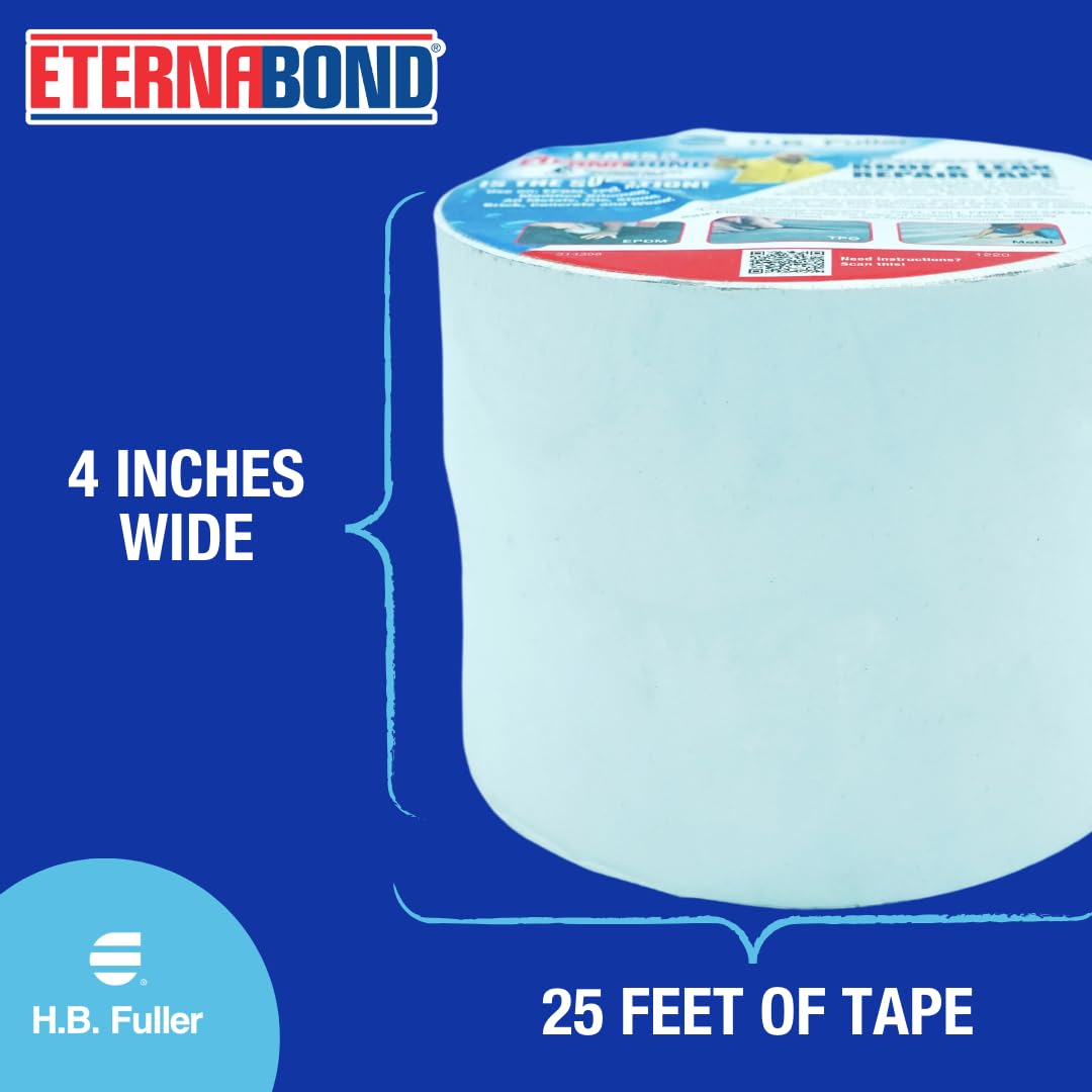 EternaBond RoofSeal White suitable for EPDM, TPO, aluminum, and fiberglass surfaces