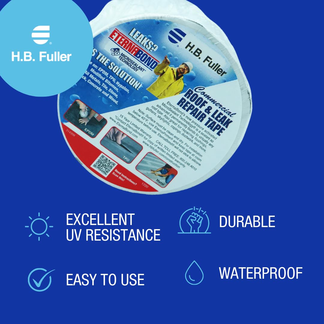 EternaBond RoofSeal White seals joints to create a waterproof barrier