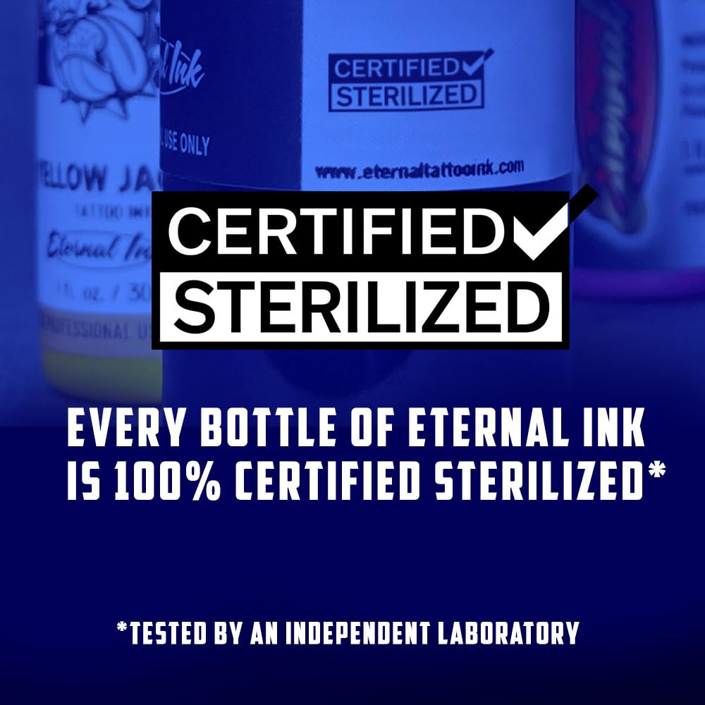Eternal Ink 1 oz bottle designed for professionals and beginners alike.