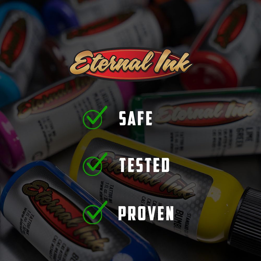 Eternal Ink smooth-flow application helps even color packing during sessions.