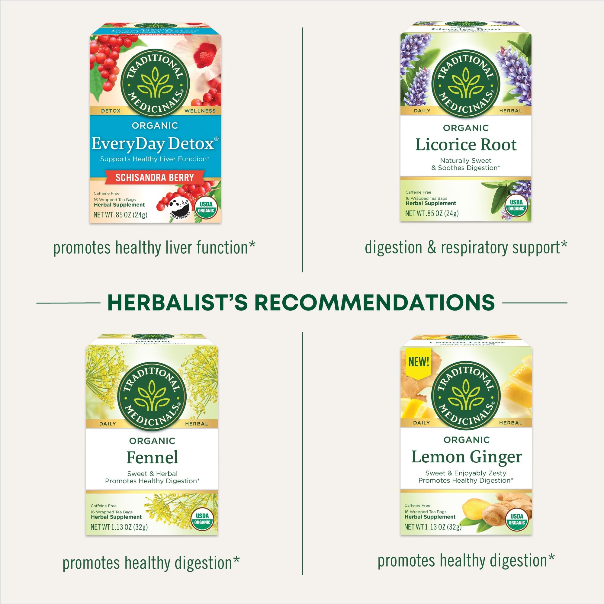 Ethical sourcing label on Traditional Medicinals tea package.