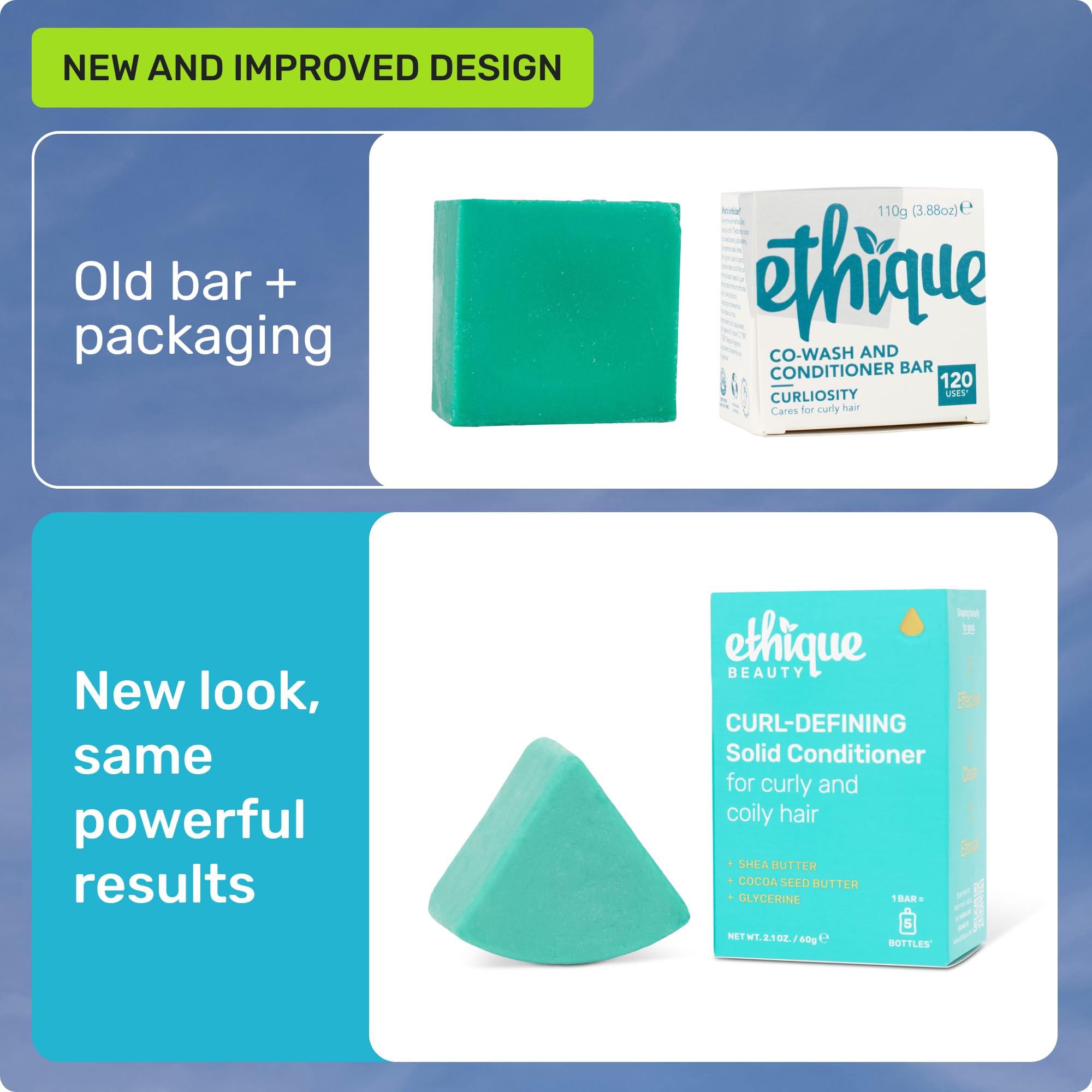 Ethique Curl-Defining Bar close-up shows a moisturizing texture