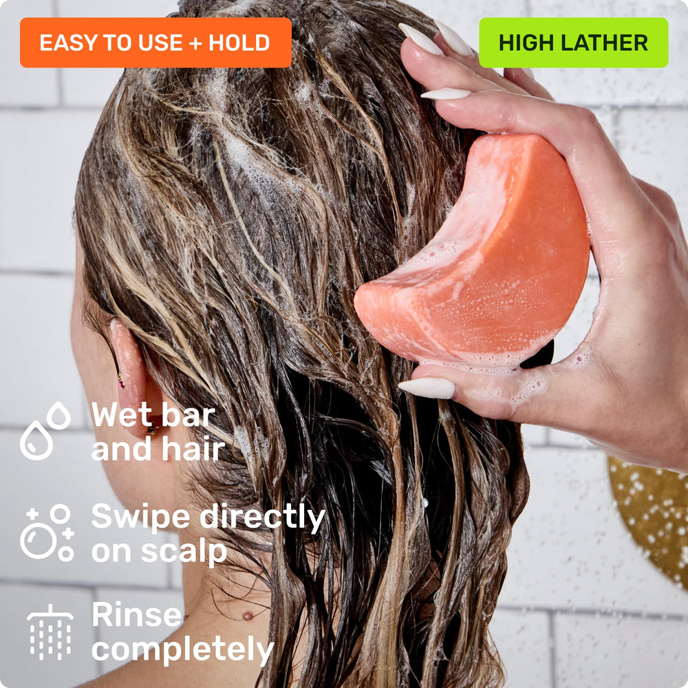 Ethique Volumizing Shampoo Bar vegan and cruelty-free symbolism on packaging.