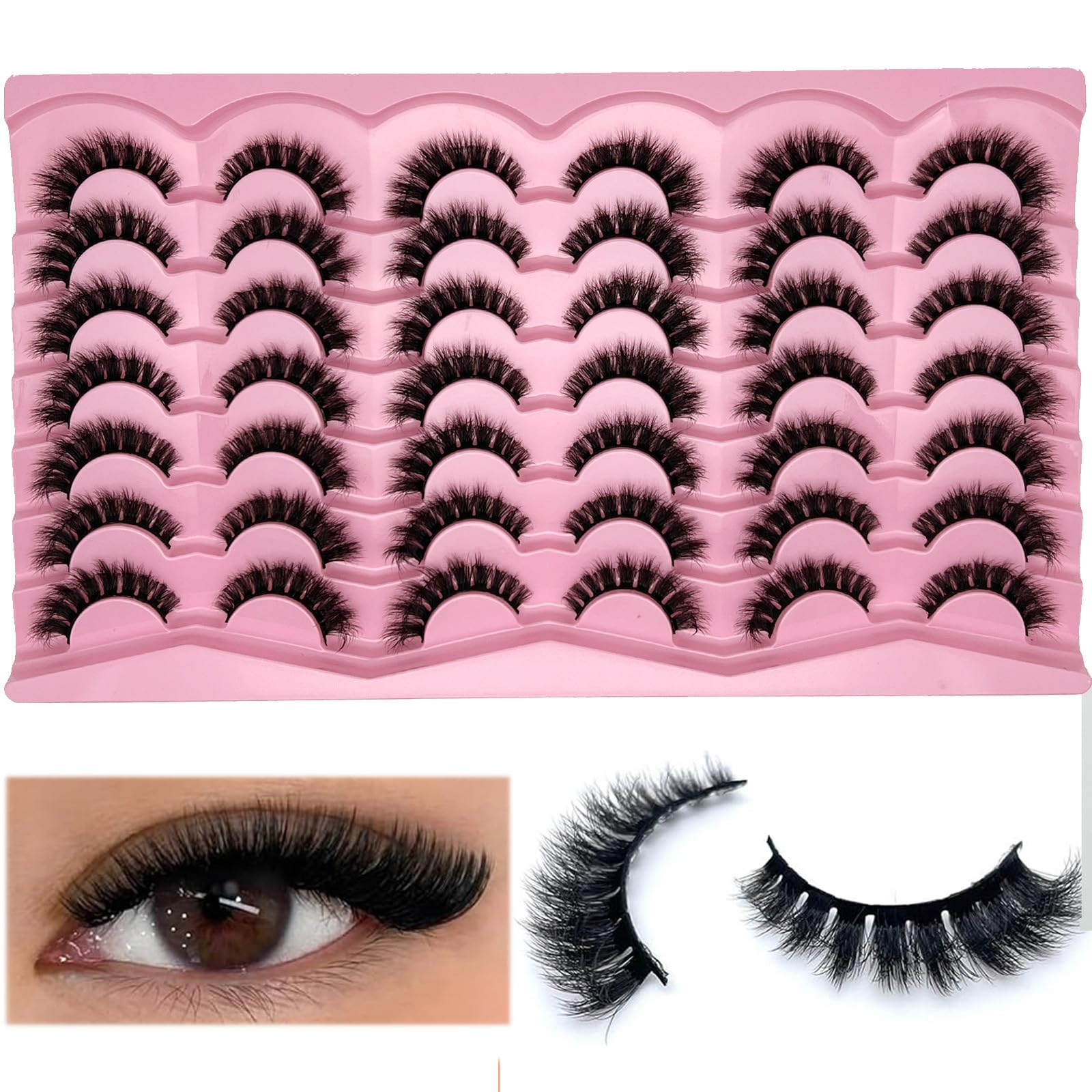 etokdos Cat-eye natural fluffy lashes blending with real lashes
