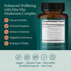 Etta Vita 10-in-1 mushroom power box highlights comprehensive adaptogenic blend.