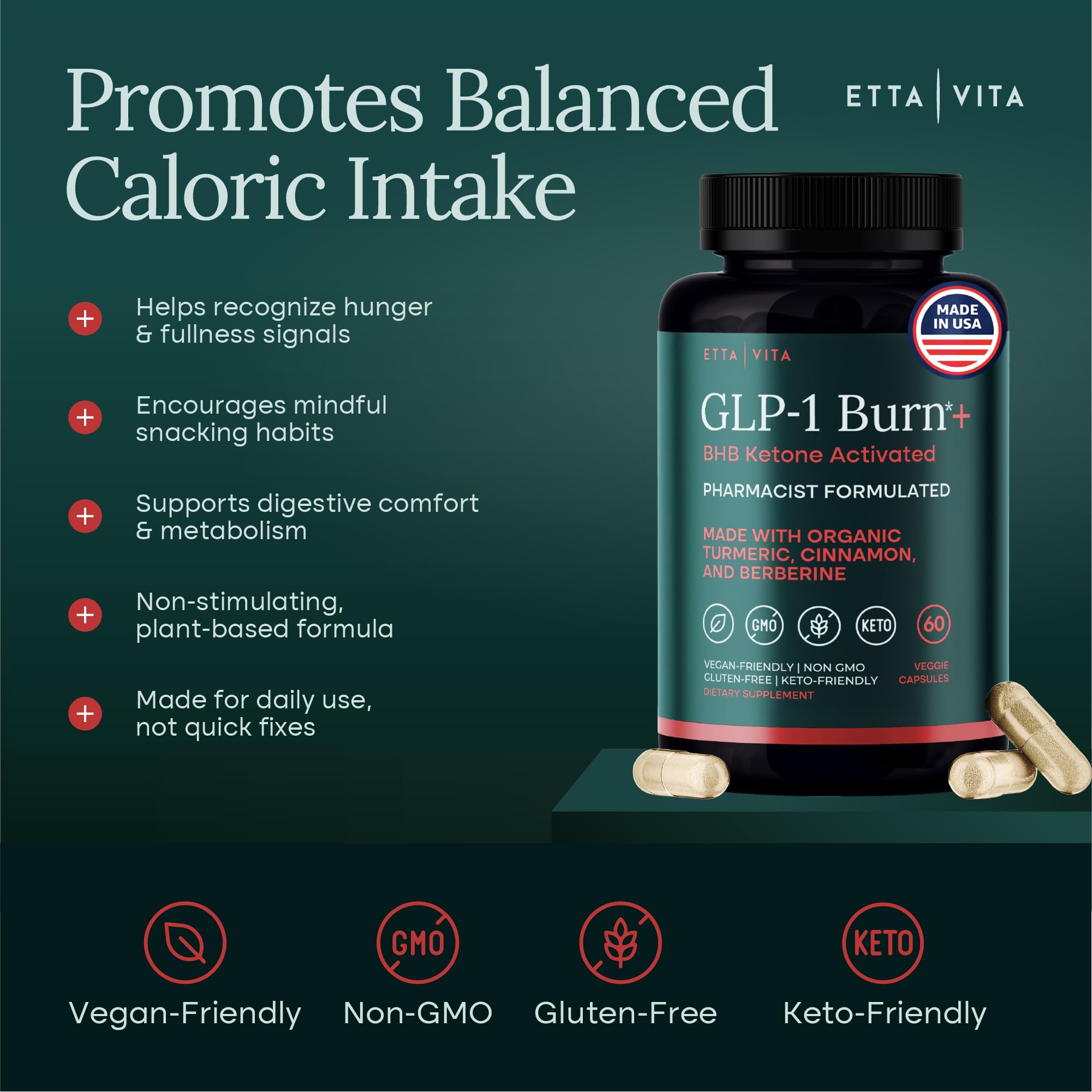 Etta Vita berberine HCL capsules for metabolic support