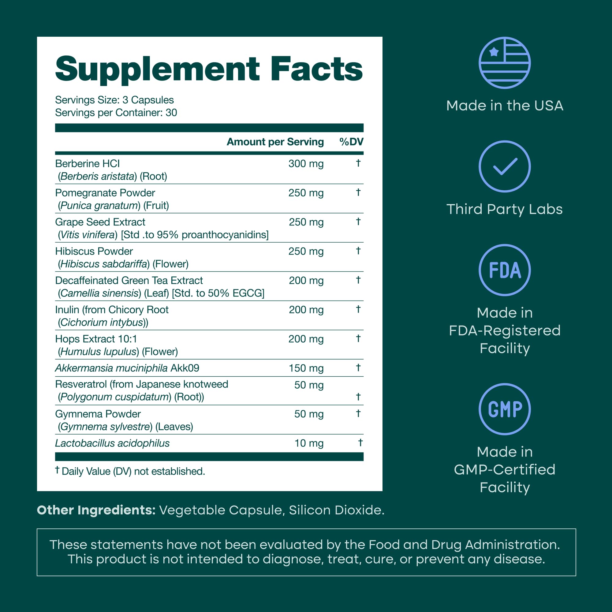 Berberine and polyphenols blend from Etta Vita packaging