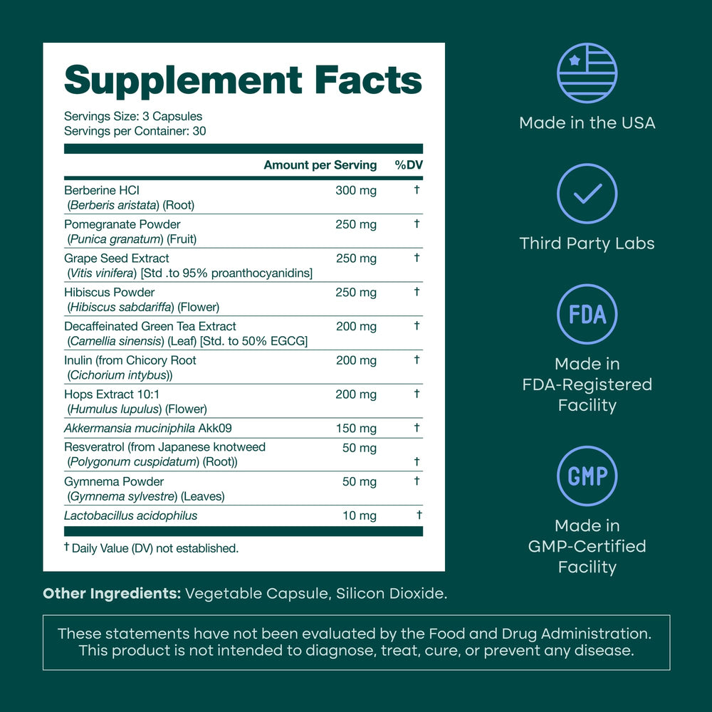 Berberine and polyphenols blend from Etta Vita packaging