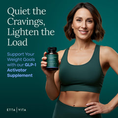 Closeup of Etta Vita GLP-1 probiotic capsules for daily adherence