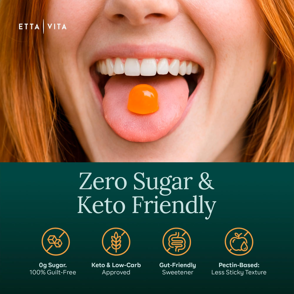 Etta Vita immunity health support gummies, reliable daily supplement.