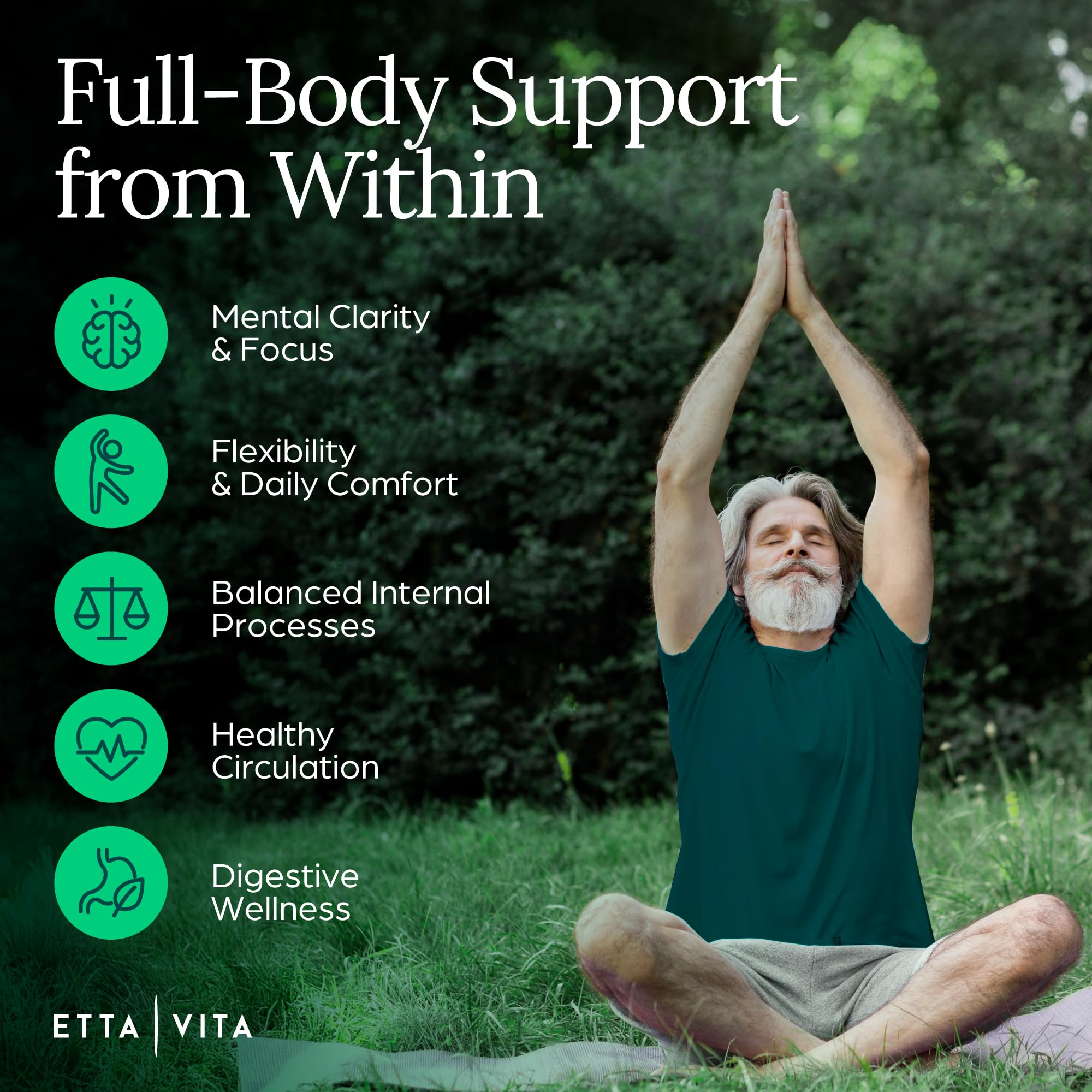 Etta Vita lumbrokinase enzymes highlighting circulation and energy support